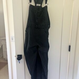 Free People Black Denim Jumpsuit